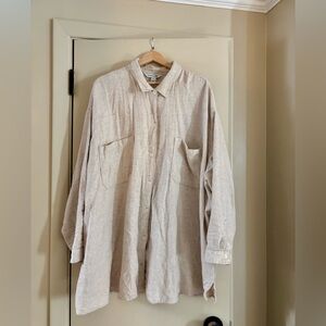 Old Navy Speckled Cream Boyfriend Shirt